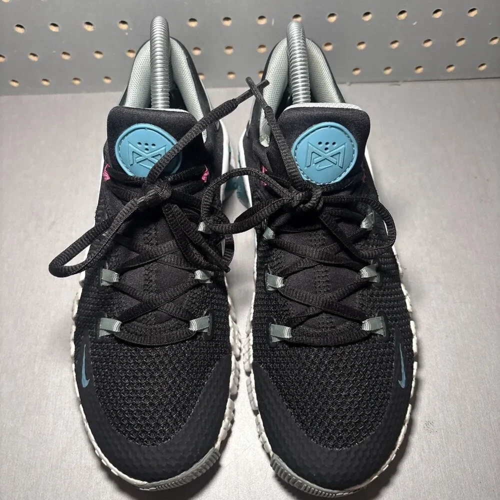 Nike Free Metcon 4 Running Shoes Womens Sz 7 Black Blue Pink Training Sneakers